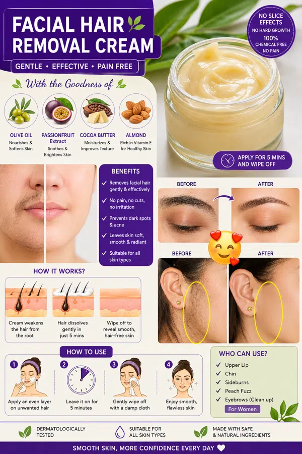 Facial Hair Removal Cream (current product image)